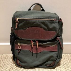Orvis Battenkill Businessman Backpack Leather Green Canvas